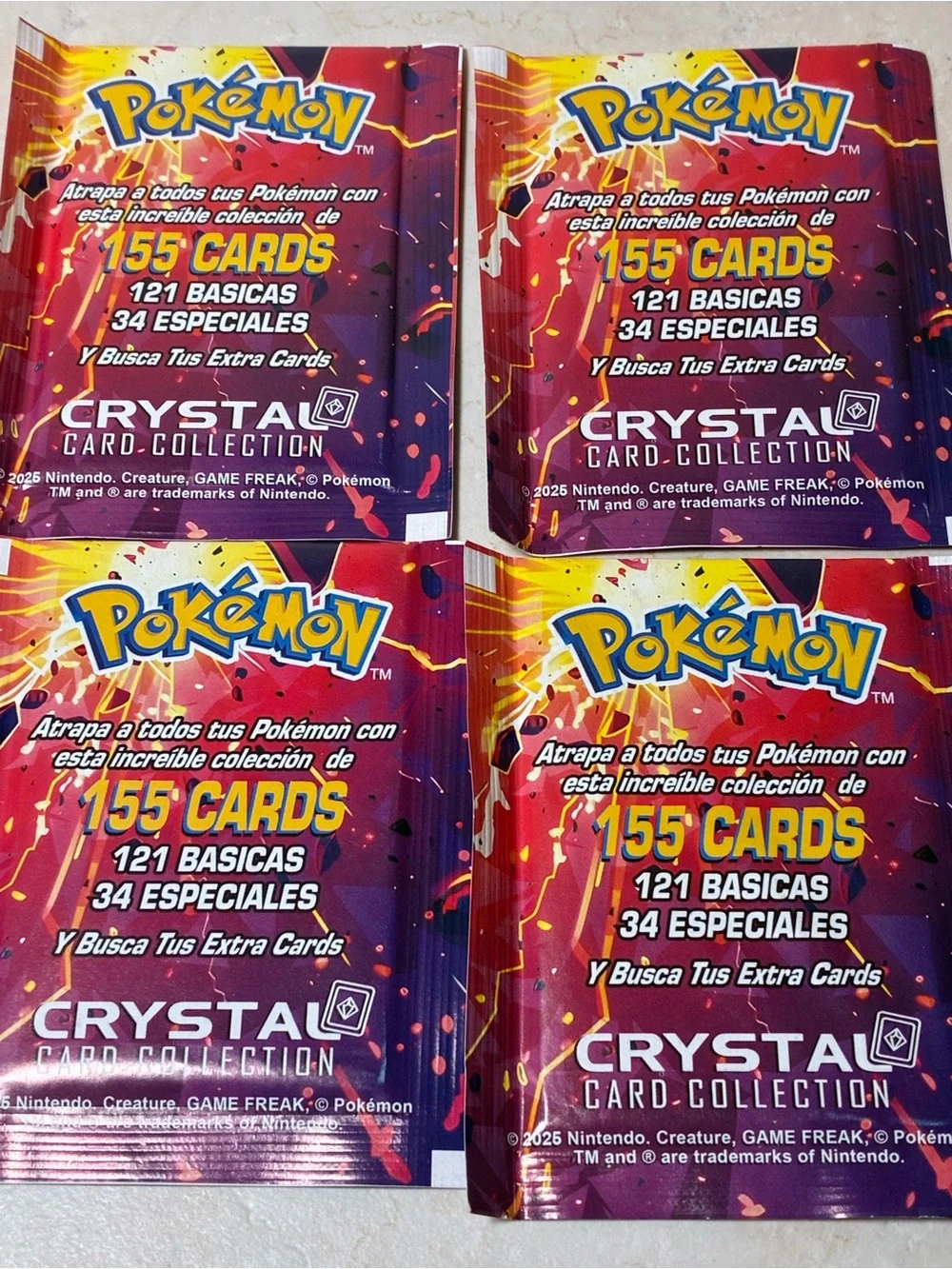 4 packs 2025 Pokemon Crystal Dark Card Collection